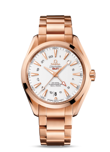 Omega Seamaster Aqua Terra 150M Co-Axial 43 GMT Red Gold / Silver / Bracelet